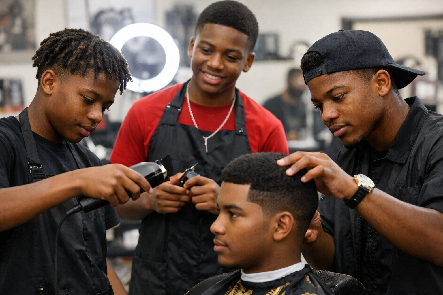 Teen barber training