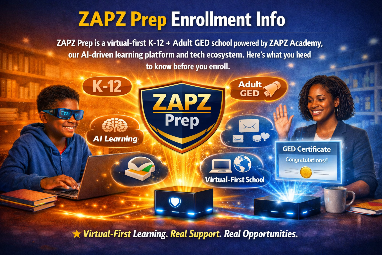 ZAPZ Prep virtual learning hero